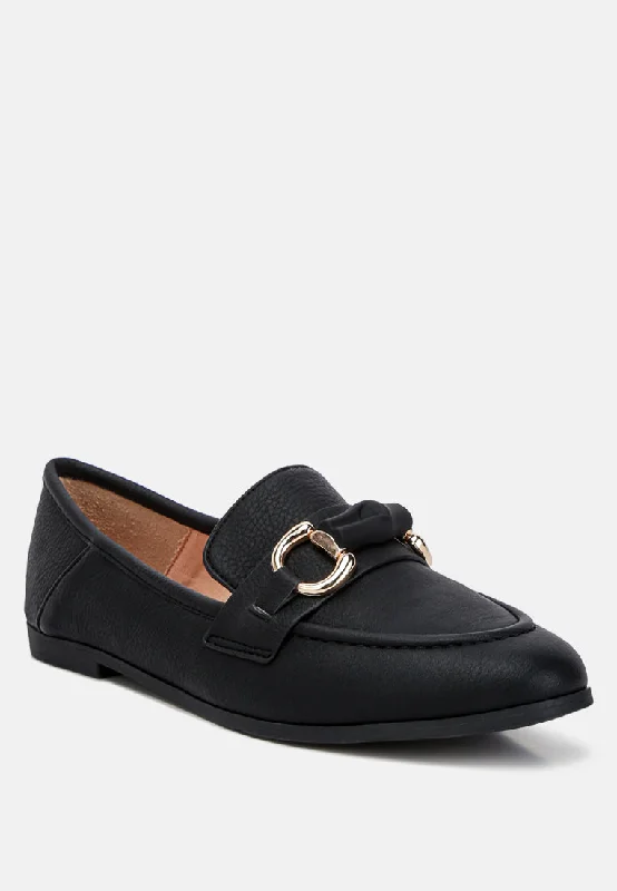 Asher Horsebit Embellished Raffia Loafers In Black