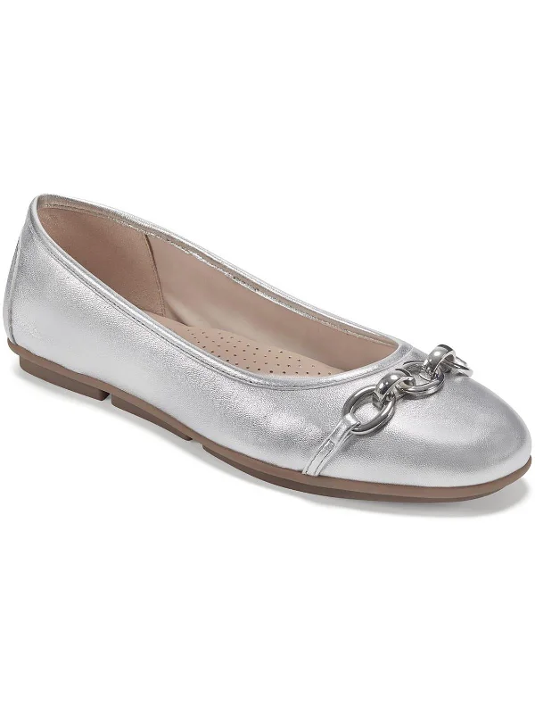 Brandi Womens Leather Chain Loafers