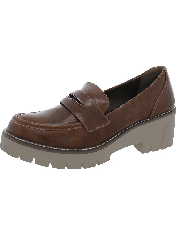 Daria Womens Leather Slip-On Loafers