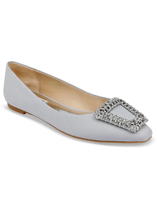 Emerie Womens Rhinestone Slip-On Loafers