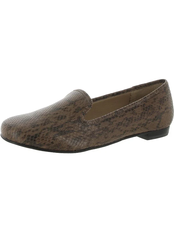 Foster Womens Faux Leather Slip On Loafers