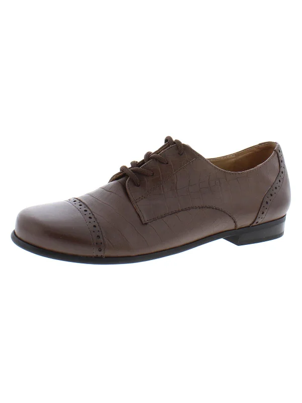 Hannah Womens Leather Lace Up Oxfords