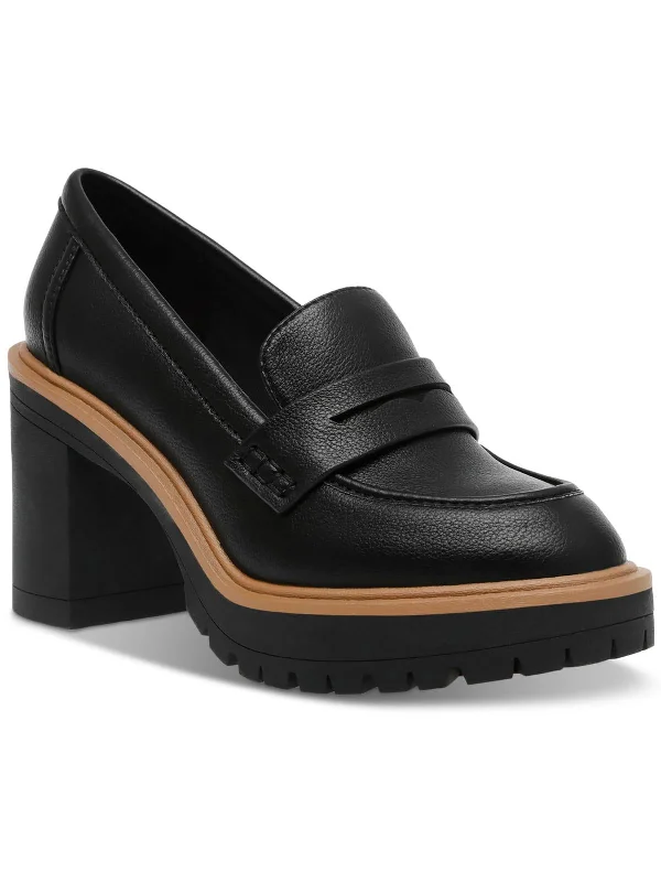 Jayjay Womens Faux Leather Slip-On Loafers