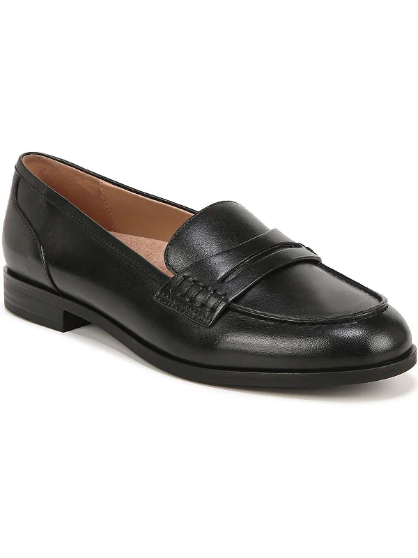 Mia Womens Leather Slip On Loafers