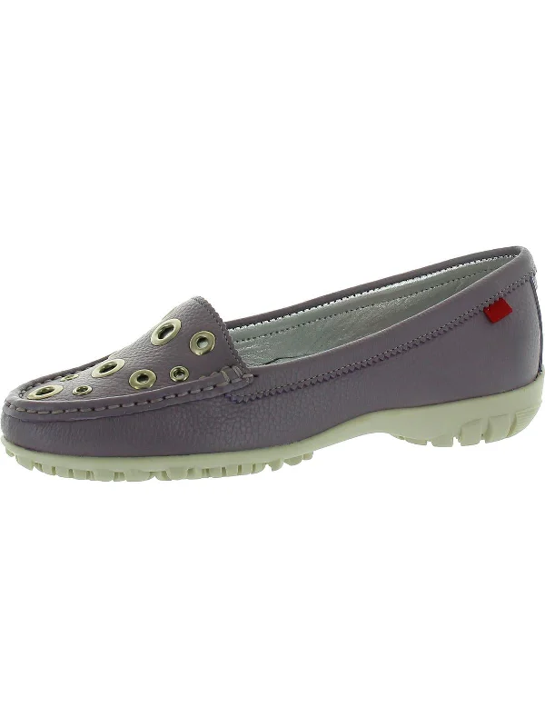 Mott St. Womens Leather Grommet Loafers