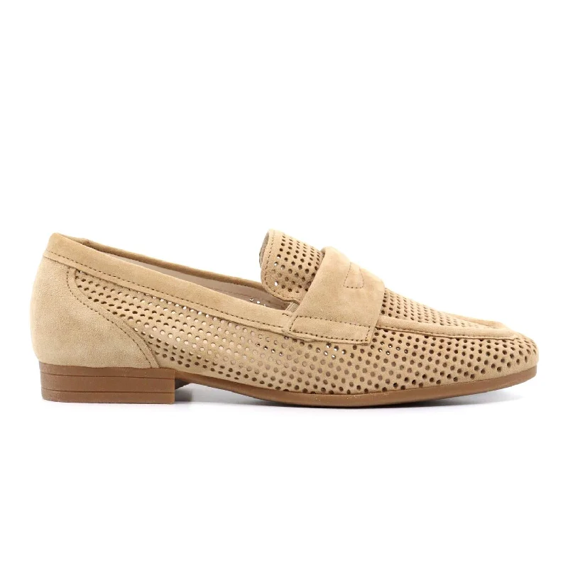 Perforated Loafer In Caramel