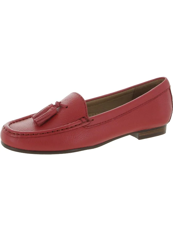 Riviera Beach Womens Leather Slip On Loafers