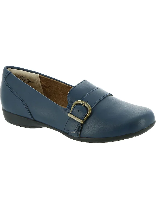 Whitney Womens Leather Buckle Loafers