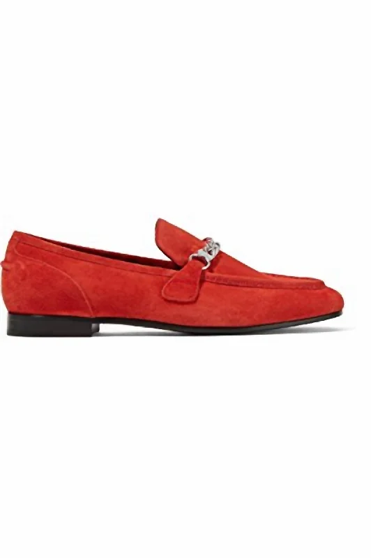 Women's Cooper Suede Loafer Shoes In Red