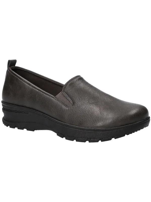 Womens Faux Leather Slip-On Loafers