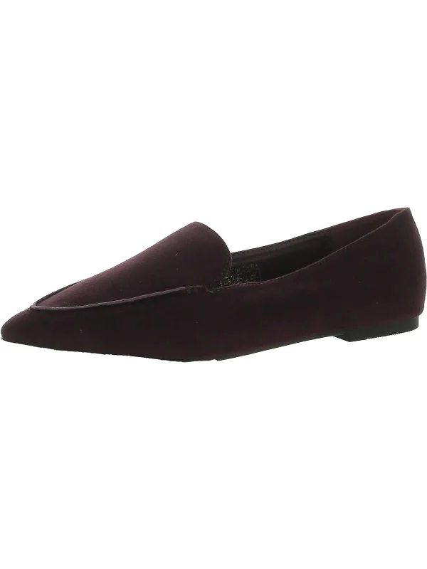 Womens Faux Suede Slip-On Loafers