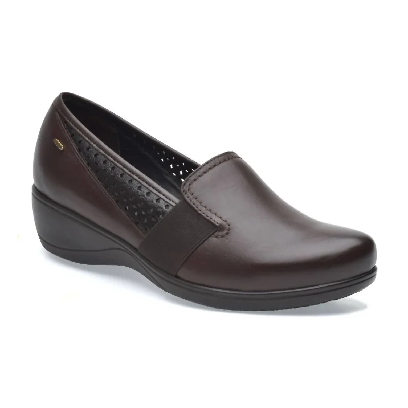 Women's Lambskin Mocassins Ruth In Espresso Brown