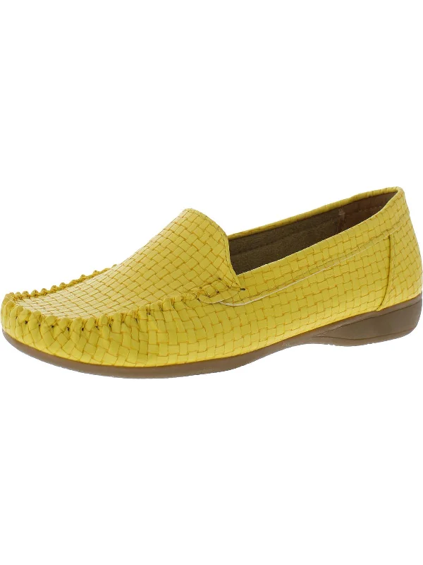 Womens Leather Slip On Loafers