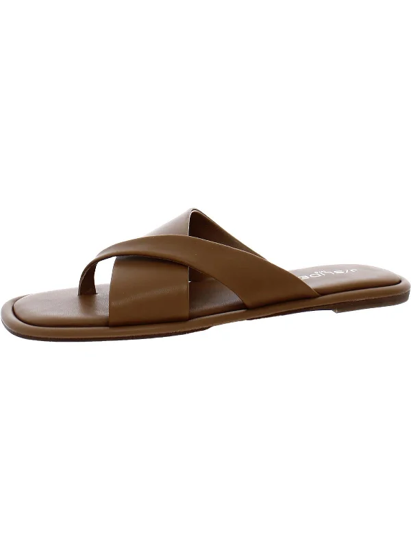 Yuri Womens Leather Slip On Thong Sandals