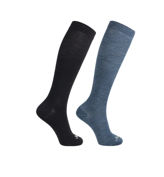 80% Rich Merino Wool Everyday Compression Socks (15-20mmHg) - Solids - 2 Pack