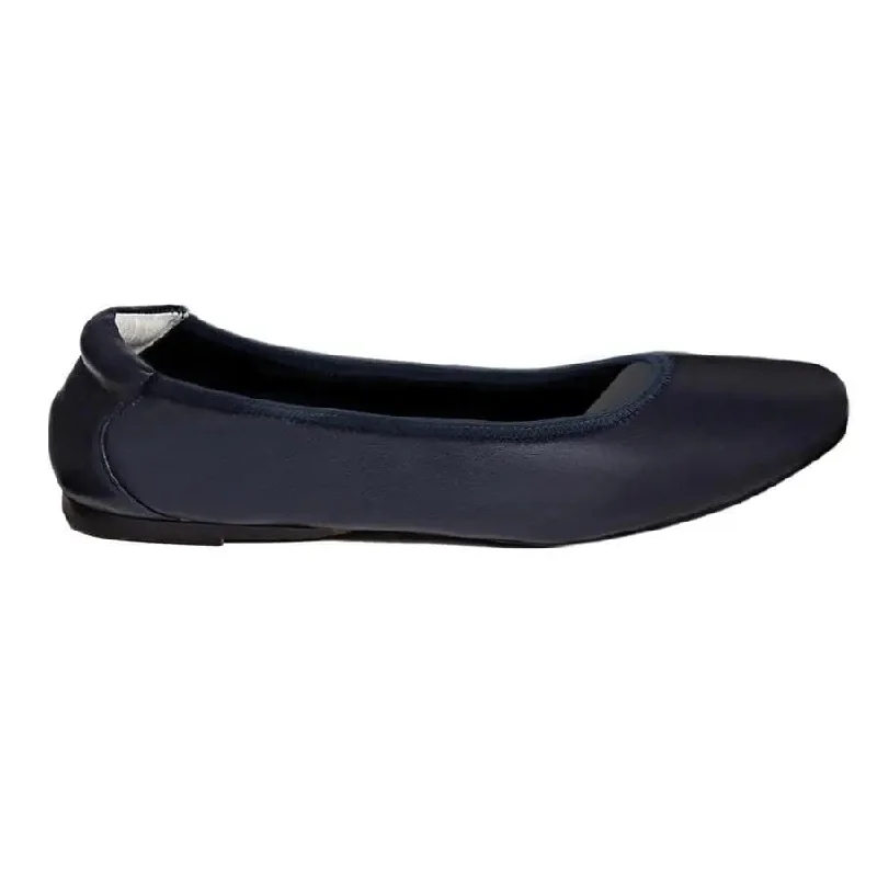 Barnes - Navy Leather Ballet Flats