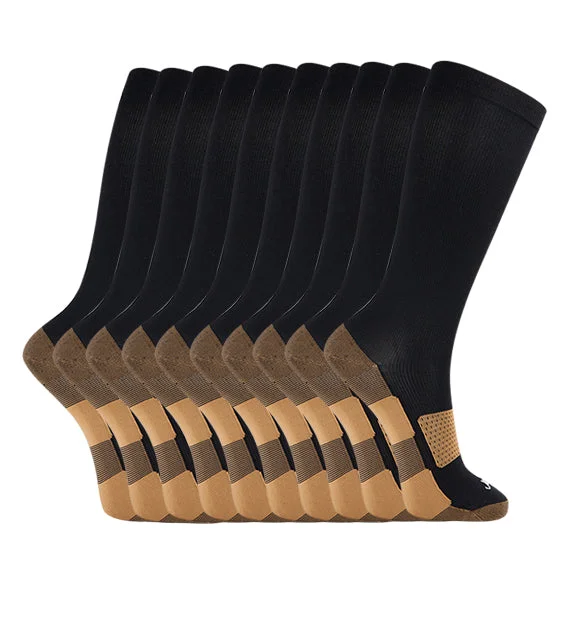 Copper Everyday Compression Socks (15-20mmHg) - 10 Pack