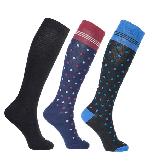 Cotton Everyday Compression Socks (15-20mmHg) - Dots - 3 Pack