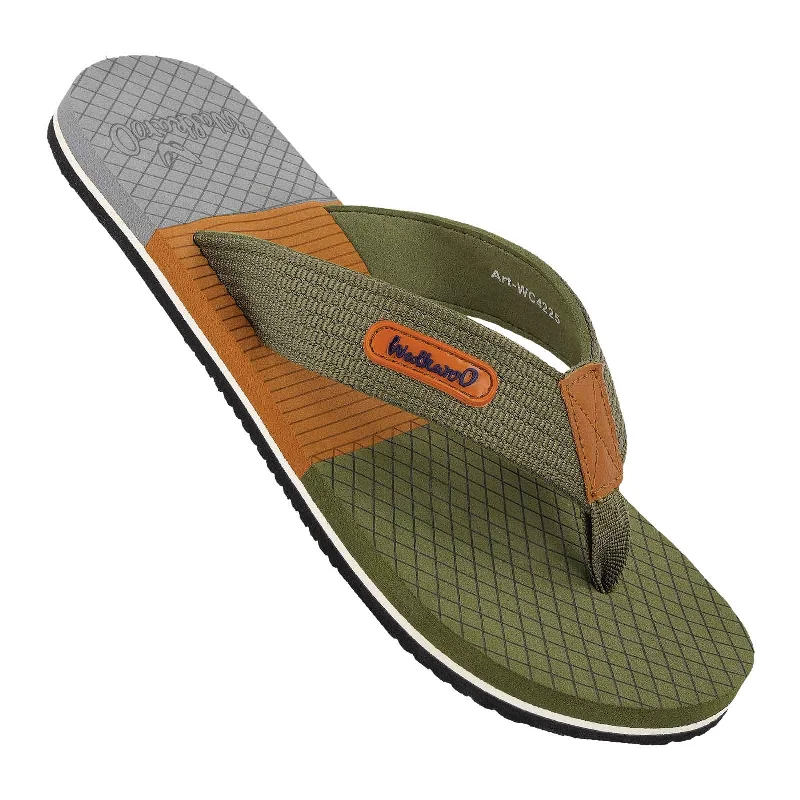 Men's Flip-Flop Slippers - WC4225 Olive Tan