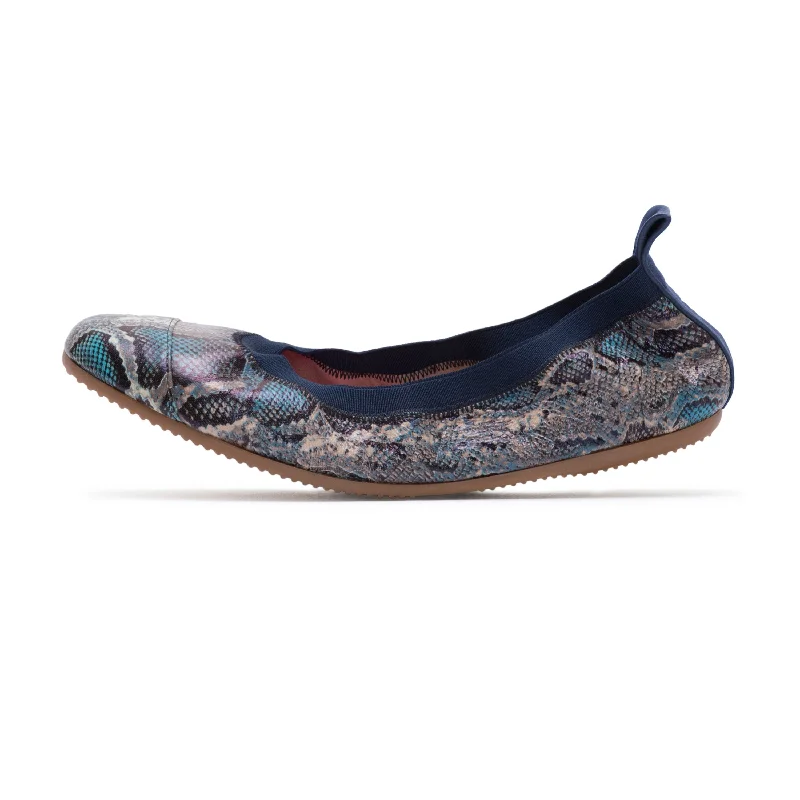 Manikant - Blue Python Print Ballet Flat