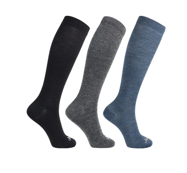 80% Rich Merino Wool Everyday Compression Socks (15-20mmHg) - Solids - 3 Pack