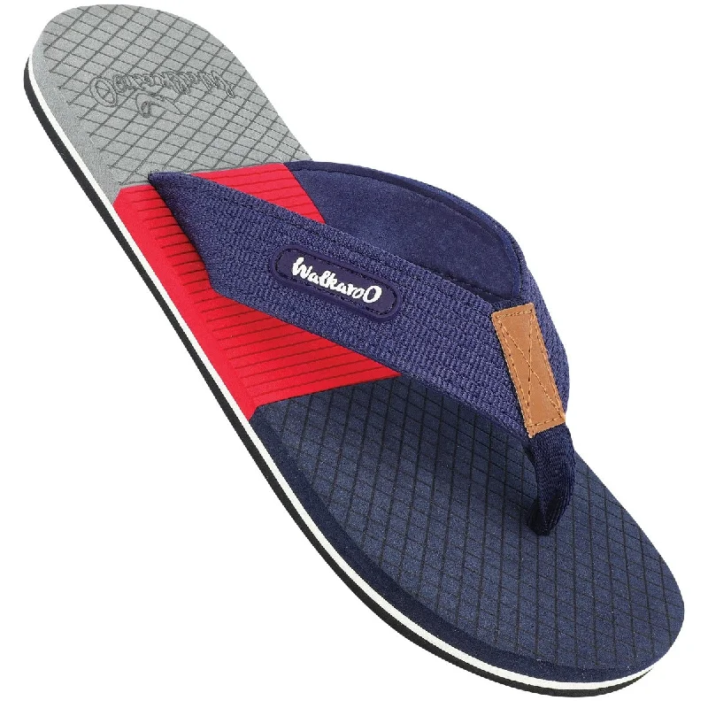 Men's Flip-Flop Slippers - WC4225 Navy Blue Red